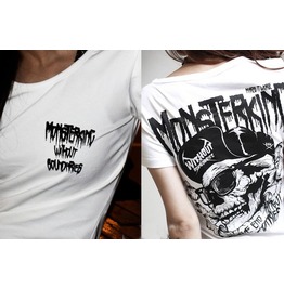 Punk style unisex round neck short sleeved t shirt_tees_6
